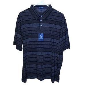 Reunion Shirt Black White Striped Polo New L